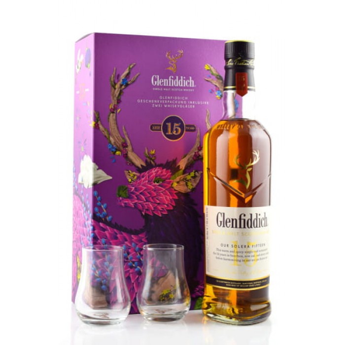 Купить виски Glenfiddich Our Solera 15 with two tasting glasses 40